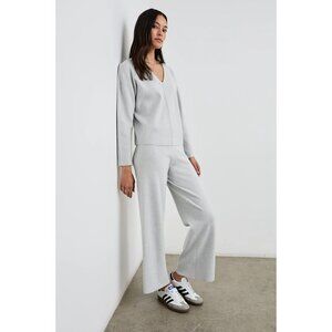 Rails Krista Knit Wide Leg Pant in Light Heather Gray